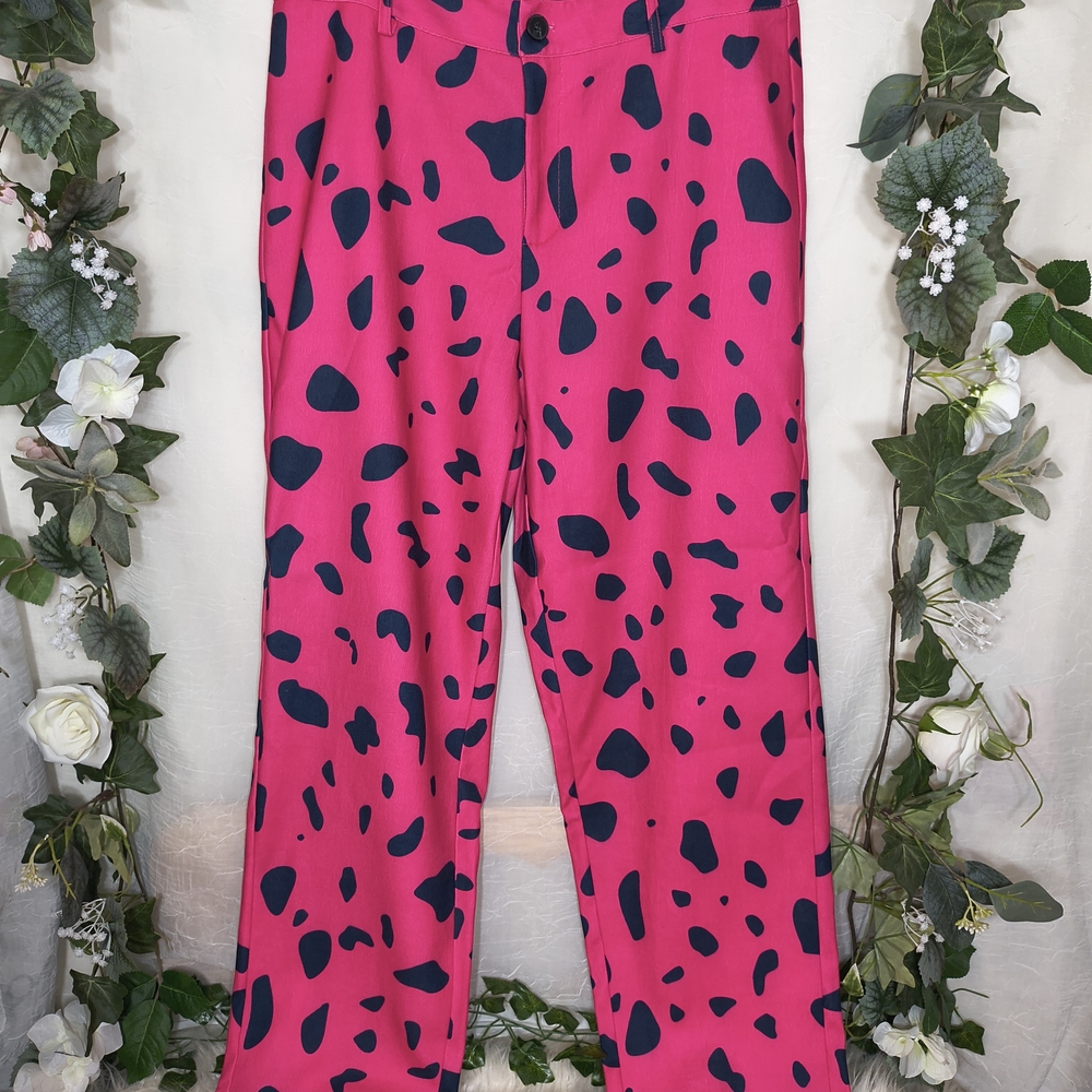Pink and Black Patterned Pants